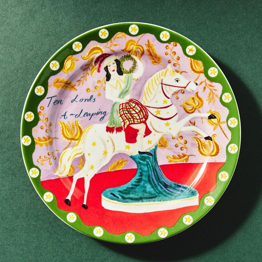 Anthropologie x Emily Maude Christmas Dessert Plate